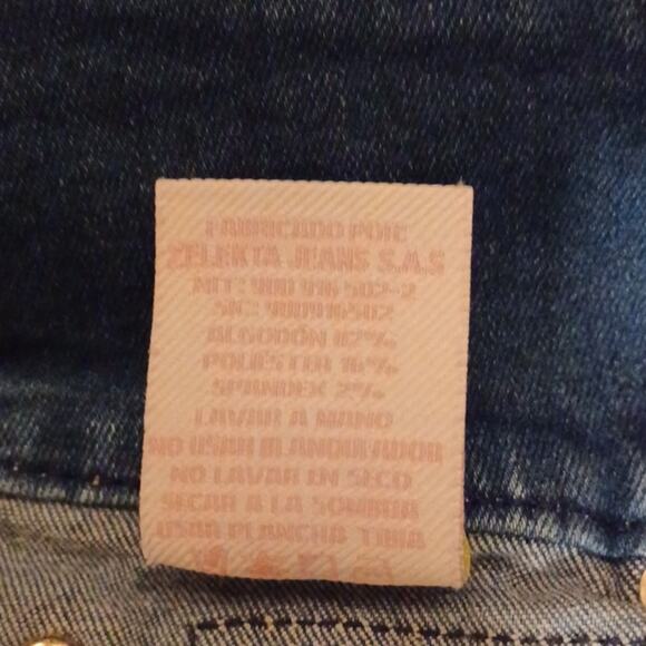 ZELEKIA Denim Jeans Shorts Distress and Raw Edge Hem. Size 14 - Picture 13 of 13